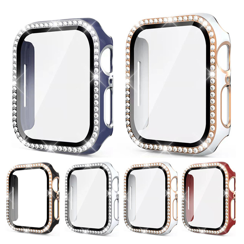 Iwatch Smartwatch Series 7 - Bling Glass+Cover For Apple Watch Case
