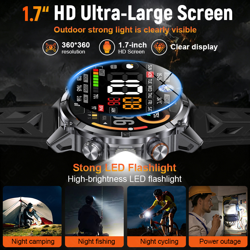 Rugged Outdoor Men's Smart Wat - Smartwatch Running Watches For Men review and price