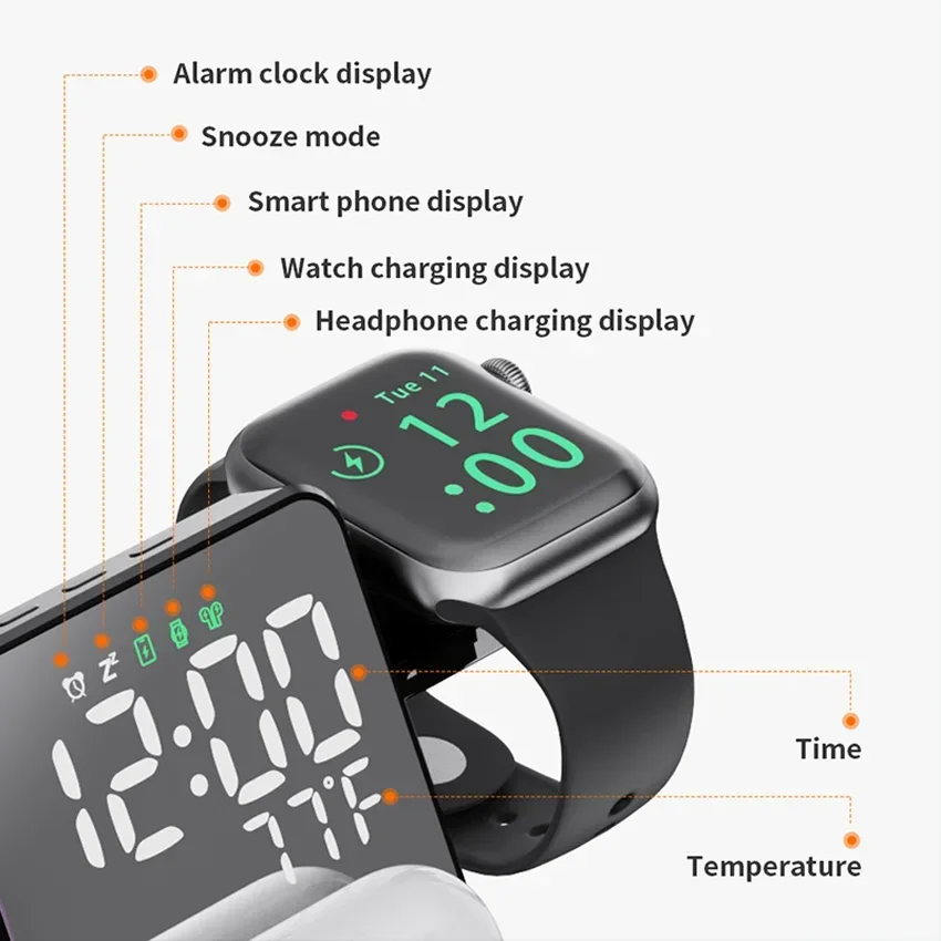 Wireless Charger Alarm Clock S - Iwatch Smartwatch review and price