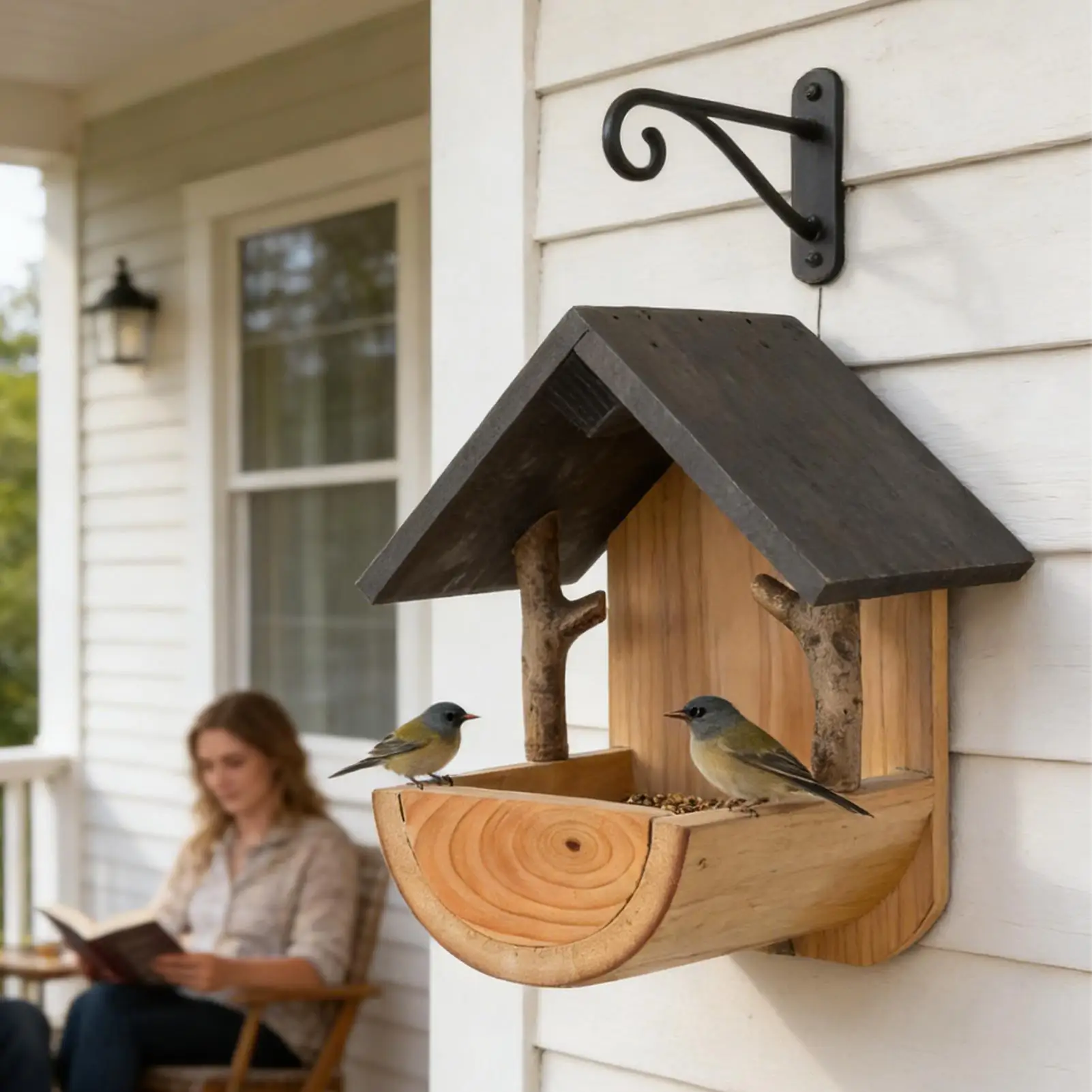 Wall Mount Wooden bird feeder  - Watch Es review and price