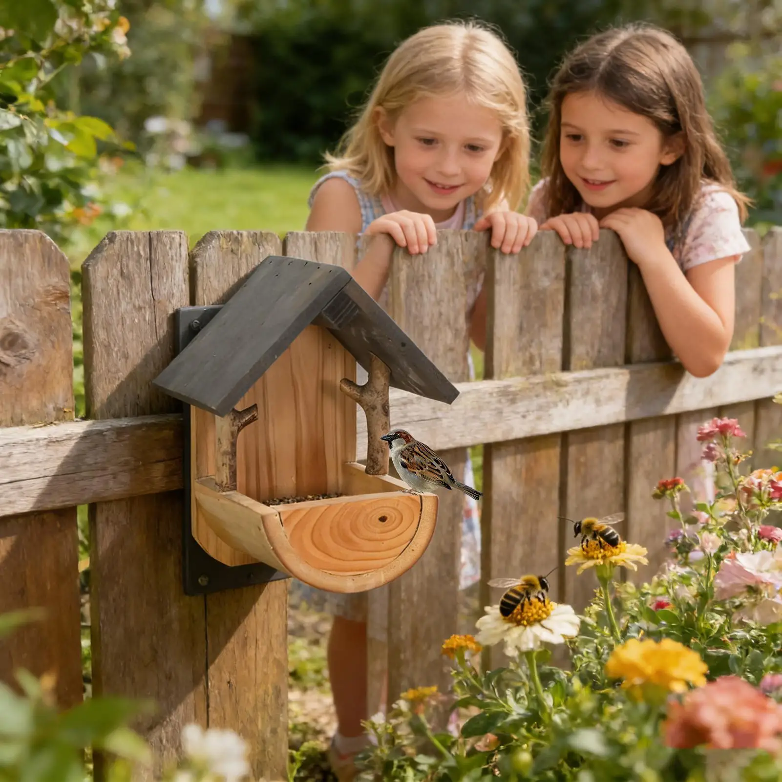 Wall Mount Wooden bird feeder  - Watch Es review and price