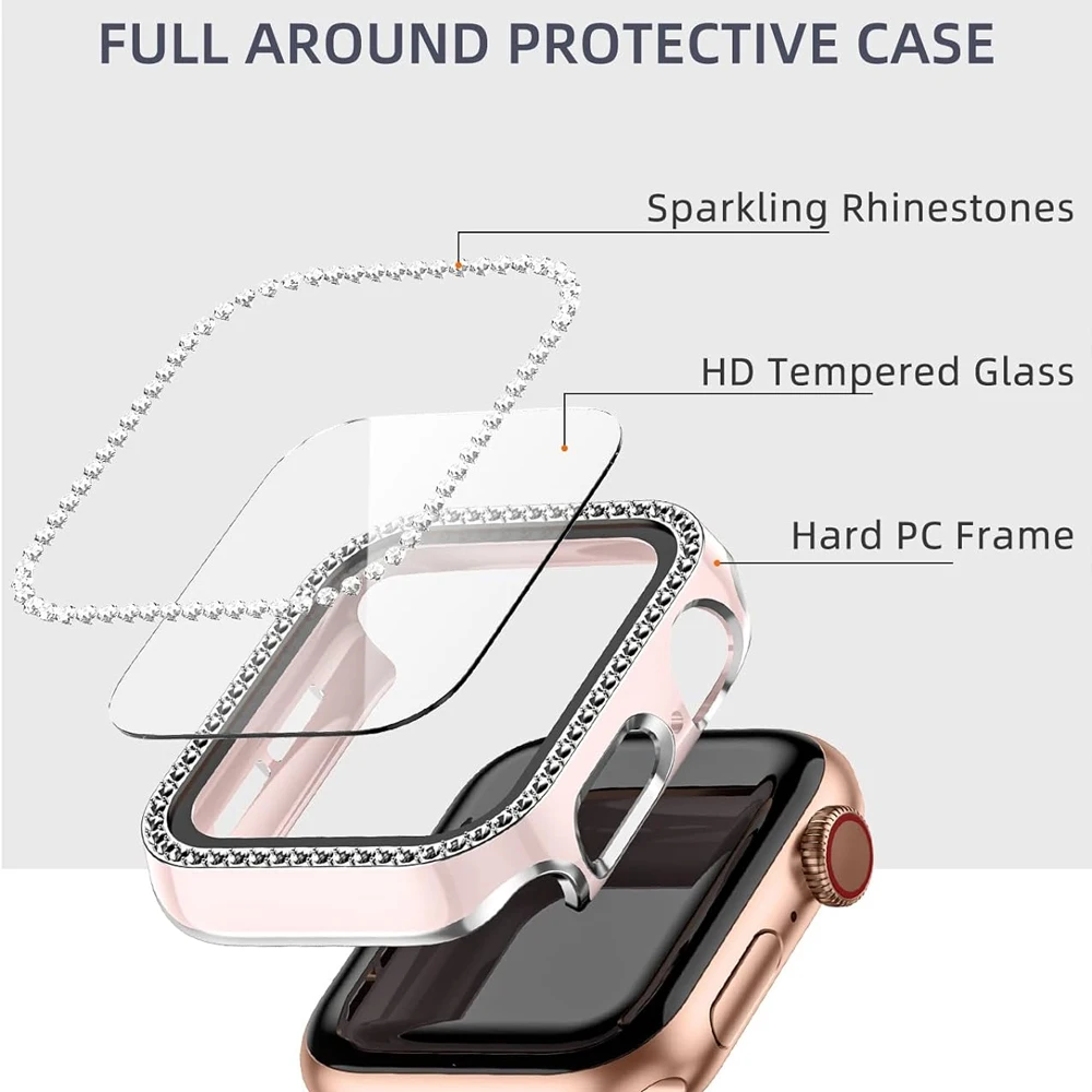 Bling Glass+Cover For Apple Wa - Iwatch Smartwatch Series 7 review and price