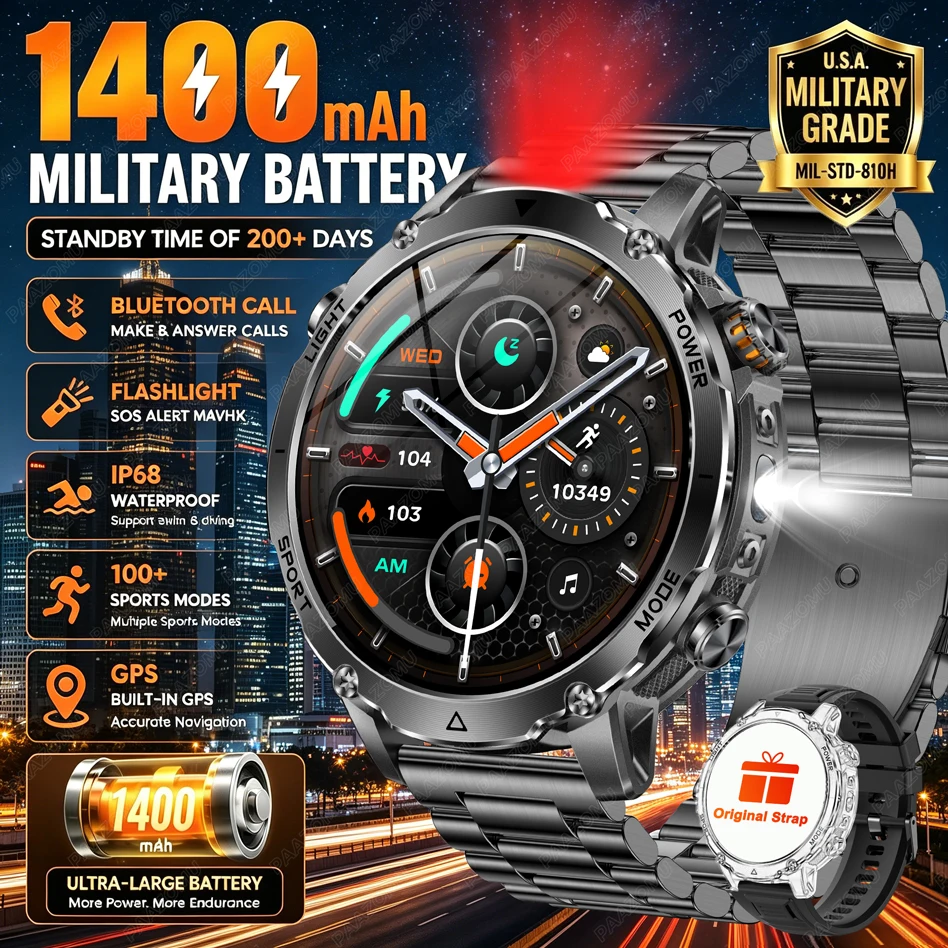 Brand+1400mAh Big Battery Smar - Smartwatch Watches Brands For Men review and price
