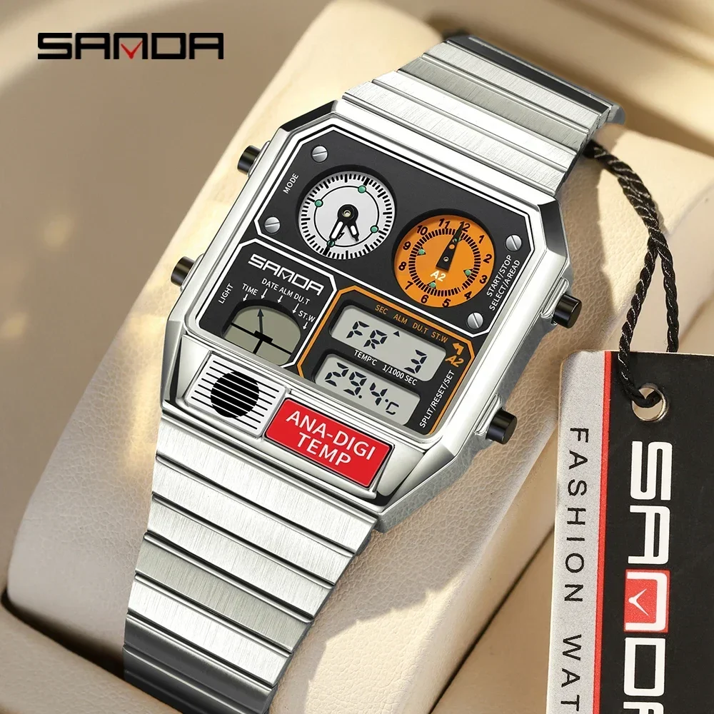 SANDA 3192 Fashion Unisex Watc - Vintage Digital Watch review and price