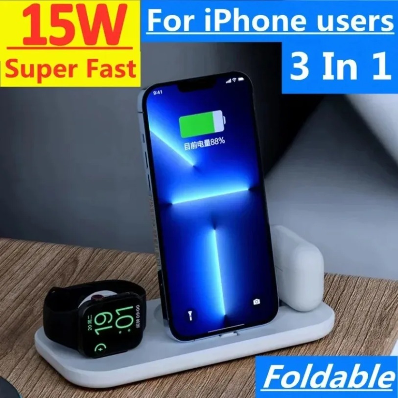 3 In 1 Wireless Charger Stand  - Watch Watch Xs review and price