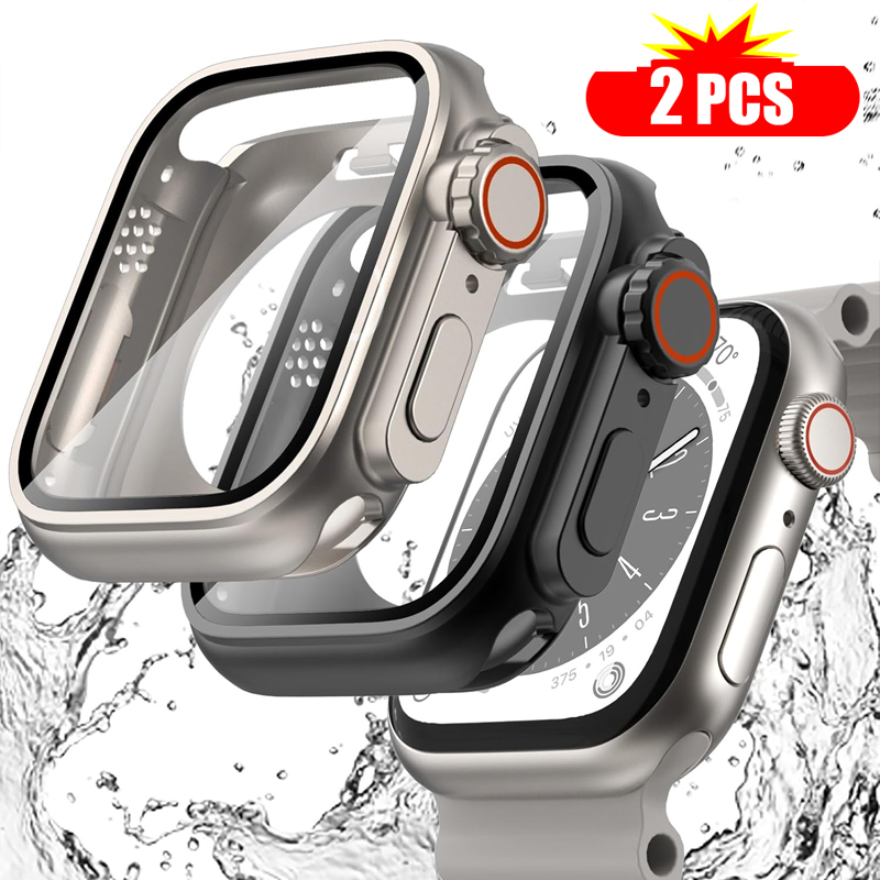 2PCS Tempered Glass+Cover For  - Iwatch Smartwatch Series 7 review and price