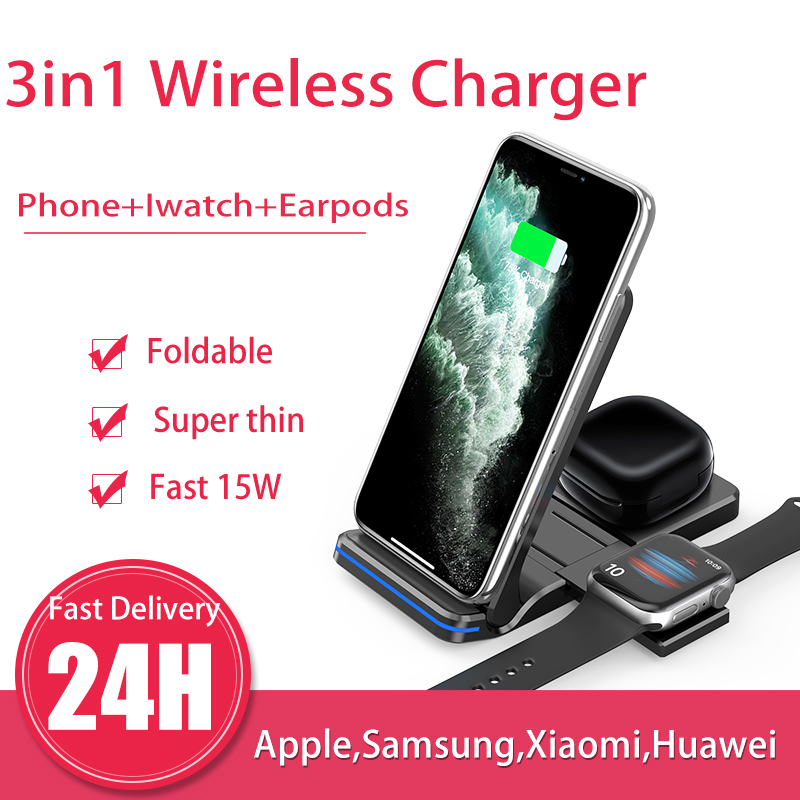 3in1 QI Foldable Wireless Char - Watch Watch Xs review and price
