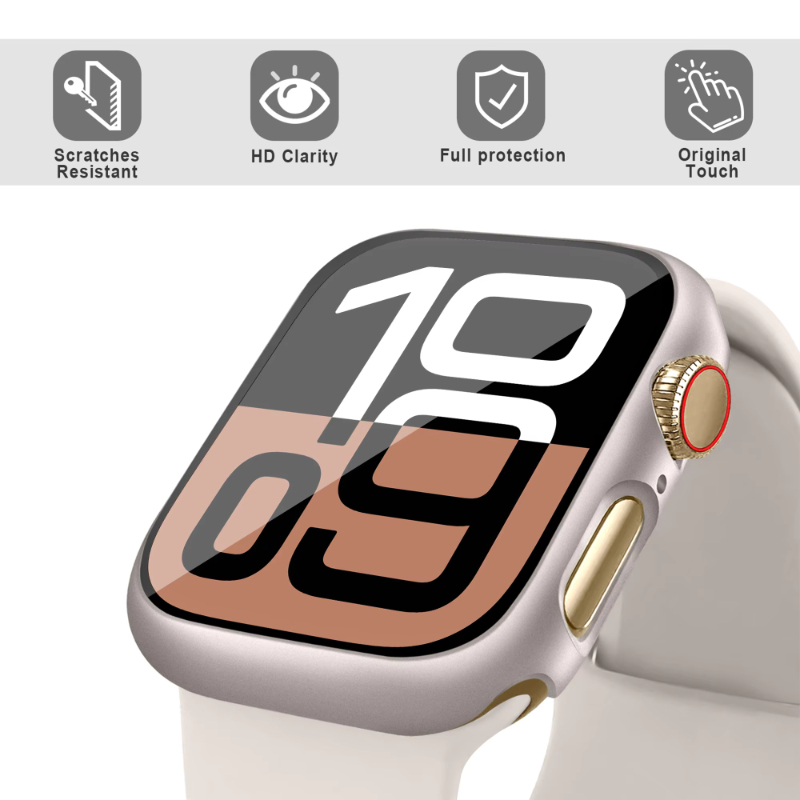 Glass+Case For Apple Watch 44m - Iwatch Smartwatch Series 7 review and price