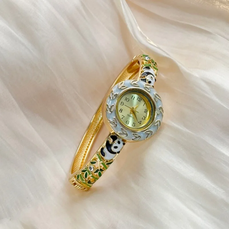 Panda Enamel Bangle Wristwatch - Vintage Digital Watch review and price