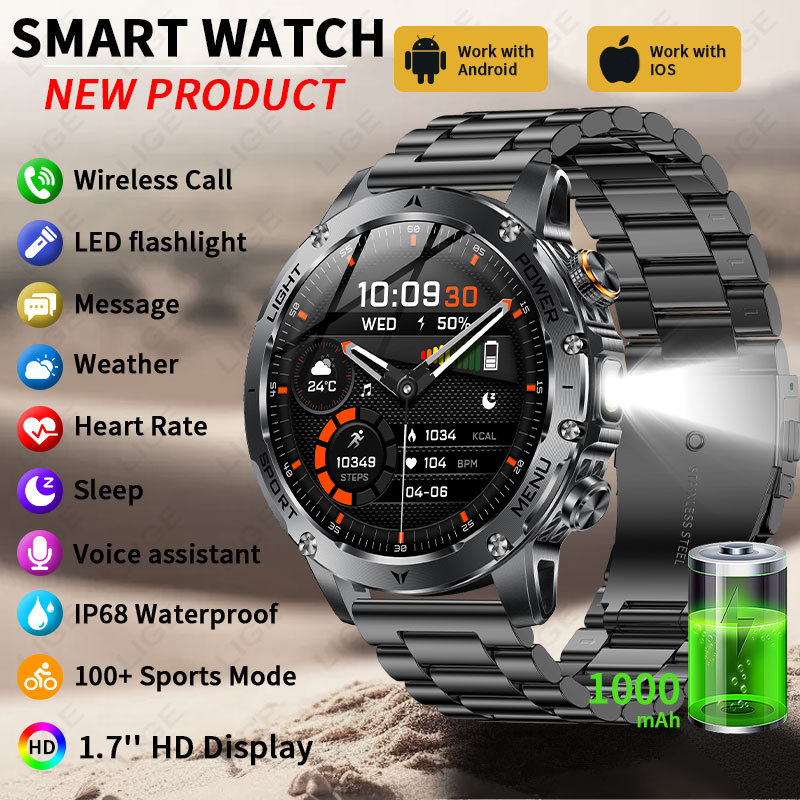 New 1000mAh Battery Smart Watc - Smartwatch Running Watches For Men review and price